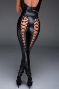schwarze lange Hose mit Schnürung F148 von Noir Handmade Muse Collection