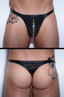 schwarzer Powerwetlook String-Tanga H048 von Noir Handmade