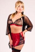 3-teiliges Set M/1049 in schwarz/rot von Andalea Dessous