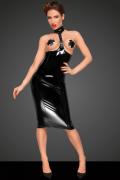 PVC Kleid mit extra langem 2-Wege Reißverschluss auf der Rückseite und Kunstleder Halsband F192 von Noir Handmade Decadence Coll