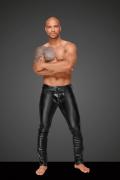 Powerwetlook Herrenhose mit dekorativen PVC Zierfalten und Gesäßtaschen H051 von Noir Handmade Decadence Collection