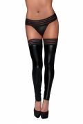 Powerwetlook Stockings mit elastischen Bändern F158 von Noir Handmade Muse Collection