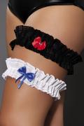 breites schwarzes Strumpfband M/1066 Playful Ola mit roter Schleife von Andalea Dessous