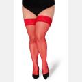 halterlose Netz-Strümpfe Christina rot von Legg Story XTra Size Gr. 9/10