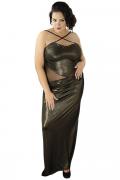 langes goldenes Wetlook-Kleid C/4001 von Andalea