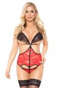 rot/schwarzer Body ouvert 1887 von Softline Erotic Collection