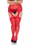 rote ouvert Strumpfhose STP/02/4 von Andalea Plus Size