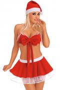 rotes Christmas Set BH+Rock von Roxana Dessous