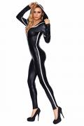 schwarz/weißes Wetlook Catsuit Sibate von 7-Heaven Gr. L/XL