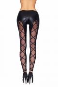 schwarze Wetlook Leggings Camiri von 7-Heaven