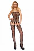 schwarzer Bodystocking B112 ouvert von 7-Heaven