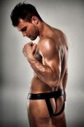 schwarzer Wetlook Jockstrap - PASSION 008