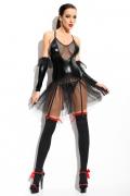 schwarzes Straps-Kleid Yvone von Demoniq Mistress Collection