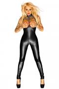 schwarzes Wetlook Catsuit F125 von Noir Handmade Diva Collection