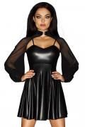 schwarzes Wetlook Kleid F118 von Noir Handmade ImMoral Kollektion