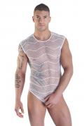 weißer Herren String-Body Mesh von Look Me